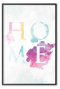 Poster: Home arcobaleno - "home" colorata su cielo chiaro
