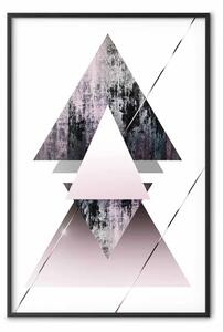 Poster: Piramide - astrazione geometrica con triangoli su sfondo uniforme