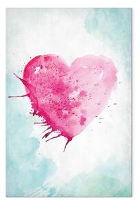 Quadro Amore nei Colori dell'Arte Urbana - cuore d'acquerello