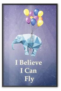 Poster: Elefante volante - composizione animale con scritte