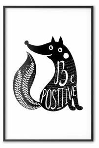 Poster: Sii positivo - con un motivo animale e citazione