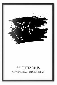 Poster: Sagittario - stelle bianche su iscrizioni nere