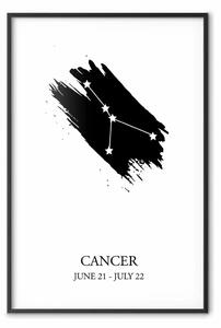 Poster: Cancro - in B/N con stelle e iscrizioni