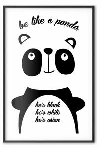 Poster: Sii come un panda - con animale e iscrizioni