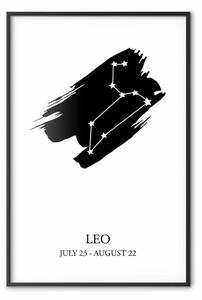 Poster: Leone - costellazione stellare in B/N