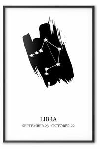 Poster: Bilancia - in B/N con stelle e iscrizioni