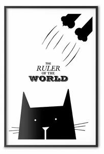 Poster: Sovrano del mondo - con un gatto e iscrizioni