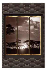 Quadro su tela Paesaggio savana africana - alberi cielo