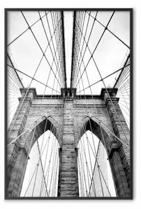 Poster: Dettagli architettonici: cornice del ponte in bianco e nero