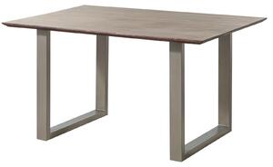 MASSIVMOEBEL24 | tavolo da pranzo in legno di Acacia 140x90x76 grigio scuro laccato SWISS EDGE