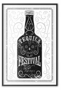 Poster: Festival della tequila: composizione con bottiglia di alcol