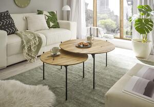 Tavolino da salotto >ASSUAN< in rovere massello / metallo - 33x55 cm (AxP)