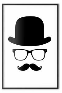 Poster: Baffi retrò - uomo barbuto con cappello