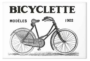Quadro su tela Veicolo oldschool - grafica della bicicletta in stile line art vintage