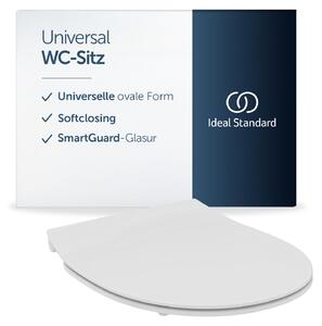 Sedile WC Ideal Standard arrotondato con chiusura rallentata, antibatterico, bianco