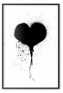 Poster: Cuore distrutto: composizione semplice con simbolo d'amore