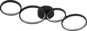 Lindby Plafoniera LED Evengeline, nero, alluminio, 88 cm