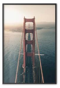 Poster: Golden Gate Bridge: paesaggio urbano e oceano calmo