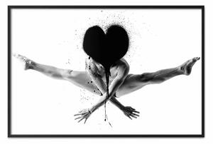 Poster: Salta: composizione con uomo e cuore al posto del volto