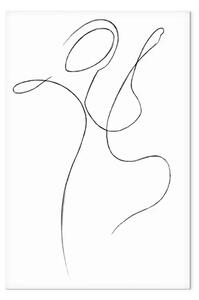 Quadro contemporaneo Espressione in linea - Una silhouette su sfondo bianco e nero