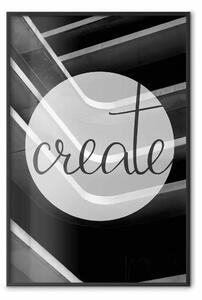 Poster: Crea: composizione con iscrizioni in inglese e cemento