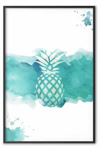 Poster: Ananas in acquerello: frutti tropicali dai toni verdi