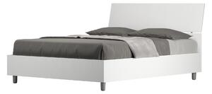 Letto Matrimoniale Francese 140x190 cm Senza Rete Testata Inclinata in Nobilitato Demas Bianco Frassino