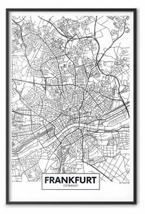 Poster: Mappa di Francoforte: mappa città tedesca con iscrizione