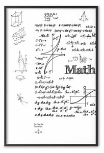 Poster: Matematica: equazioni e figure geometriche bianco e nero