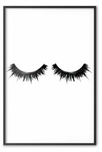 Poster: Ciglia lunghe - astrazione glamour bianco e nero