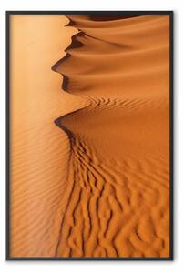 Poster: Forme sabbiose - paesaggio desertico arancione-marrone in Marocco