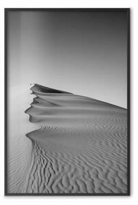 Poster: Deserto in Marocco: paesaggio in bianco e nero tra le sabbie calde