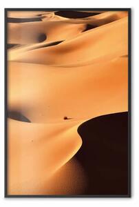 Poster: Deserto con sabbia calda: un paesaggio caldo nel centro del Marocco