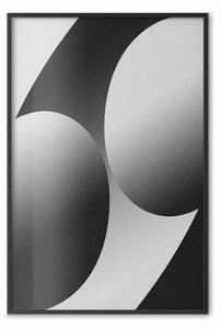 Poster: Sessantanove - composizione in bianco e nero su uno sfondo geometrico