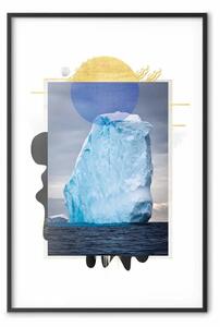 Poster: Iceberg - composizione con paesaggio invernale su sfondo astratto