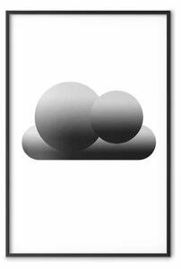 Poster: Nuvola nera: figure geometriche su sfondo bianco