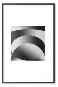 Poster: Forme sfumate: semplice astrazione geometrica in bianco e nero