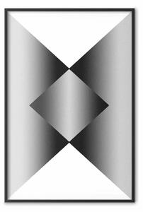 Poster: Angoli e luce - composizione geometrica astratta in bianco e nero