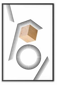 Poster: Cubo di legno - un cubo di legno tra l'astrazione geometrica