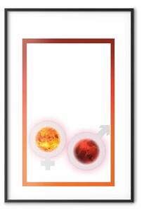 Poster: Marte e Venere - coppia pianeti su sfondo bianco