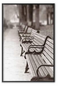 Poster: Panchine del parco: autunno nel giardino pedonale
