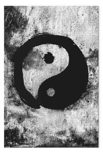 Quadro contemporaneo Yin e Yang verticale
