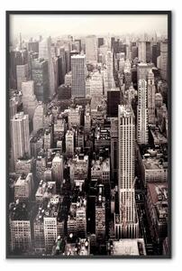 Poster: Manhattan color seppia: l'architettura di New York vista dall'alto