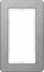 Cornice Berker con ampia apertura, Q.7, acciaio inossidabile, metallo spazzolato, acciaio inossidabile, acciaio inossidabile, senza viti, Berker, Q.7, IP20