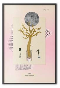 Poster: Pianta insolita - astrazione colorata con un albero e varie forme