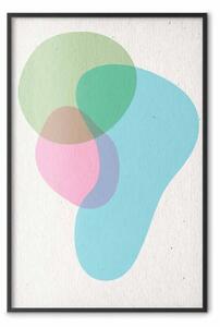 Poster: Macchie colorate - astrazione in forme irregolari colorate sul beige