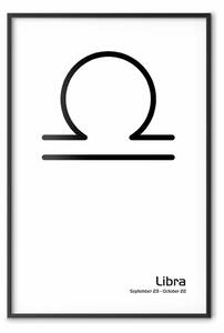 Poster: Bilancia - composizione con segno zodiacale e iscrizione