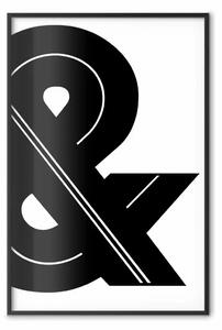 Poster: E commerciale - composizione bianco e nero con simbolo