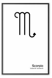 Poster: Scorpione: composizione zodiacale bianco-nero