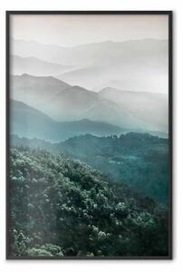 Poster: Bella Toscana - paesaggio di foreste e nebbia